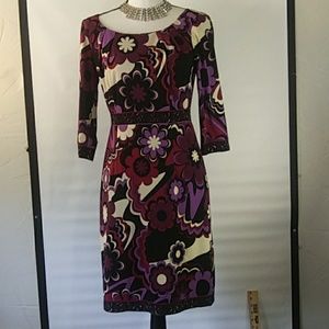 Tahari dress Purple floral 2P